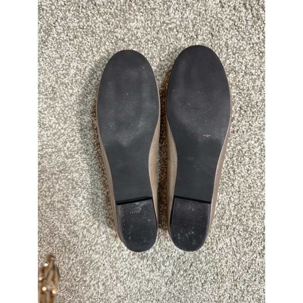 Alfani Aurora Womens Metallic Pewter Leather Upper Balletcore Flats Size 9.5M